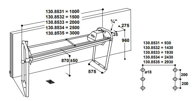Suevia vlakkantelbare Drinkbakken met inox bodemconsoles - Afbeelding 2